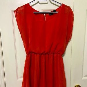 Orange silky dress (knee high)